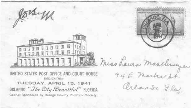 Orange County Philatelic Society Cashet Postcard